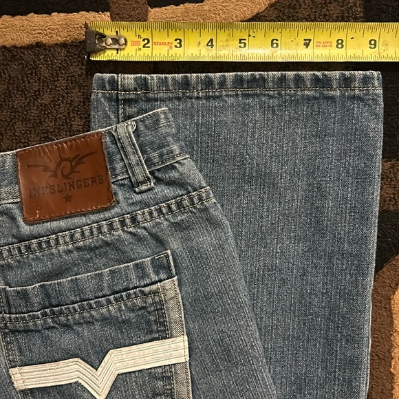 Blue Inkslingers Jeans Size 34 x 32 Straight leg Back Pocket design - Picture 3 of 5